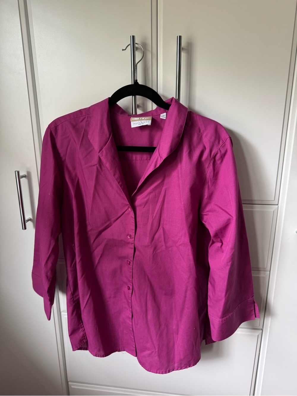 Foxcroft Vibrant Fuchsia Button-Down Blouse